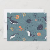 Unter dem Meeresspiegel Jungen zum Geburtstag Foto Einladung (Rückseite)