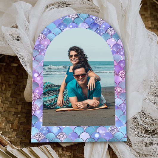 Unter dem Meeresspiegel Lila Brautparty der Meerju Einladung