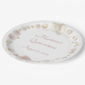 Unter dem Meeresspiegel Quinceanera Party Seashell Pappteller (Schrägansicht)