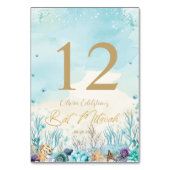 Unter dem Meeresstrand Bat Mitzvah 12. 13. Geburts Tischnummer (Rückseite)