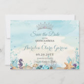 Unter dem Meeresstrand Quinceñera Save the Date (Vorderseite)