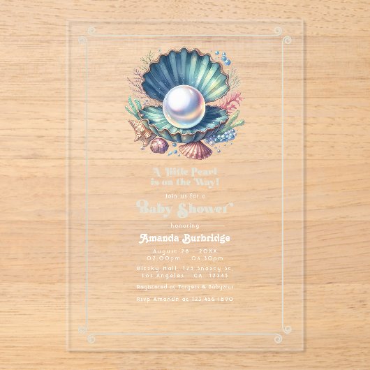 Unter dem Meeresthema kleine Perldusche Acryleinladungen (Vorderseite)