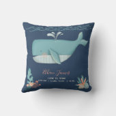 Unter dem Meereswal Birth Record Throw Kissen (Rückseite)