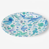 Unter dem Meereswasser Blauwal, Quallen Pappteller (Schrägansicht)