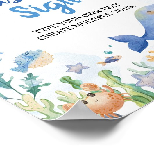 Unter dem Meereswasser-Party benutzerdefiniertes T Poster (Ecke)