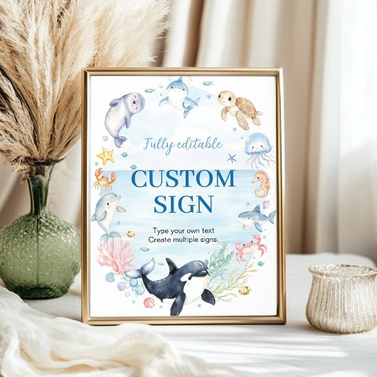 Unter dem Meereswasser-Party benutzerdefiniertes T Poster