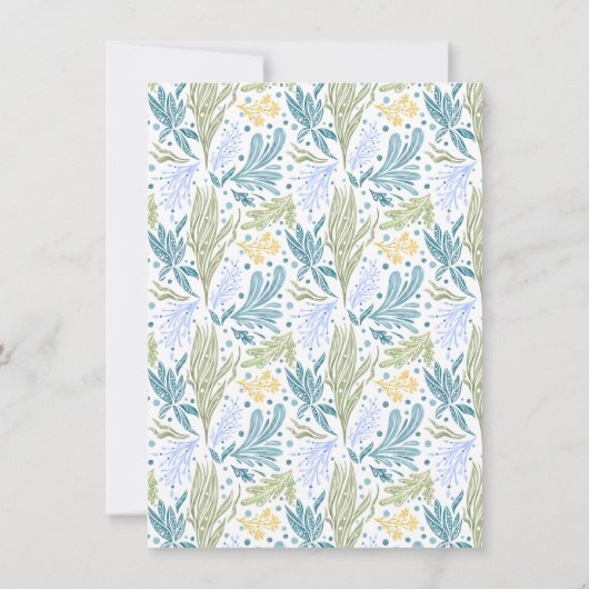 Unter dem Meereswellen Seepferd Baby Boy Einladung (Rückseite)