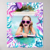 Unter dem Meerjungfrau Wasserfarbrahmen Foto Poster (Vorne)