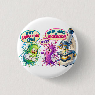 Unter dem Mikroskop – Lustige Mikrobiologie Bakter Button
