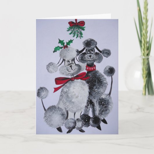 Unter dem Mistelzweig Feiertagskarte (Vorderseite)