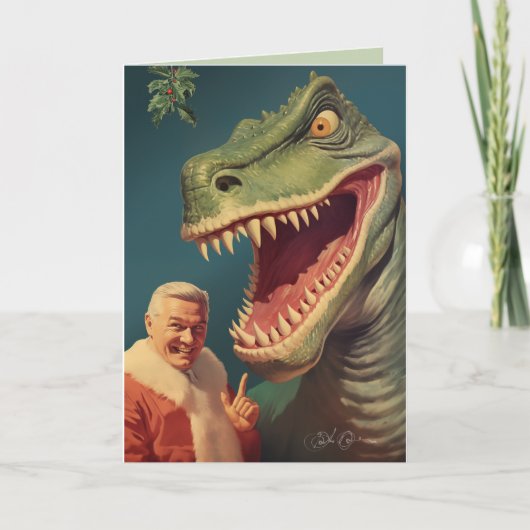 Unter dem Mistletoe Feiertagskarte (Vorderseite)