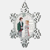 Unter dem Mistletoe - Jane Austen Schneeflocken Zinn-Ornament (Rechts)