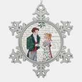 Unter dem Mistletoe - Jane Austen Schneeflocken Zinn-Ornament (Vorderseite)