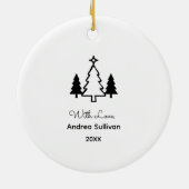 Unter dem Mistletoe modern Keramik Ornament (Hinten)