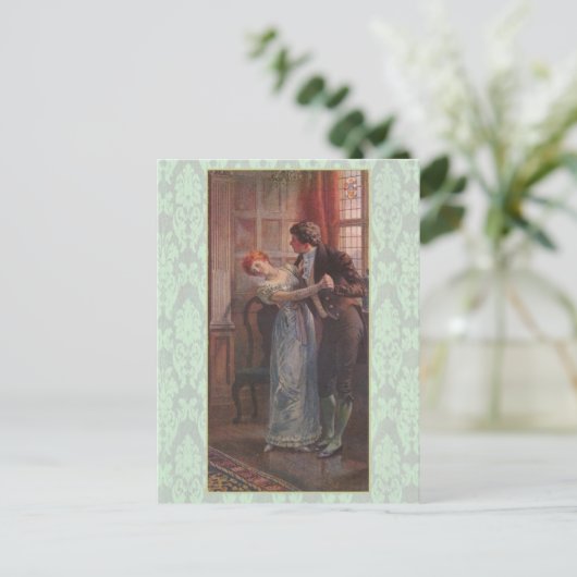 Unter dem Mistletoe Postkarte (Stehend Vorderseite)