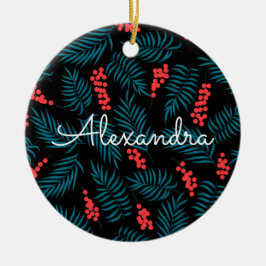 Unter dem Mistleton Keramik Ornament