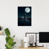 Unter dem Mondglühen: Das UFO-Crash-Landing Poster (Heimbüro)