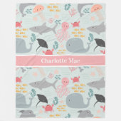 Unter dem Motto "Freunde des Meeres" Fleecedecke (Vorderseite)