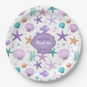 Unter dem Muster des Meereslebens danke ich Ihnen  Pappteller (Vorderseite)