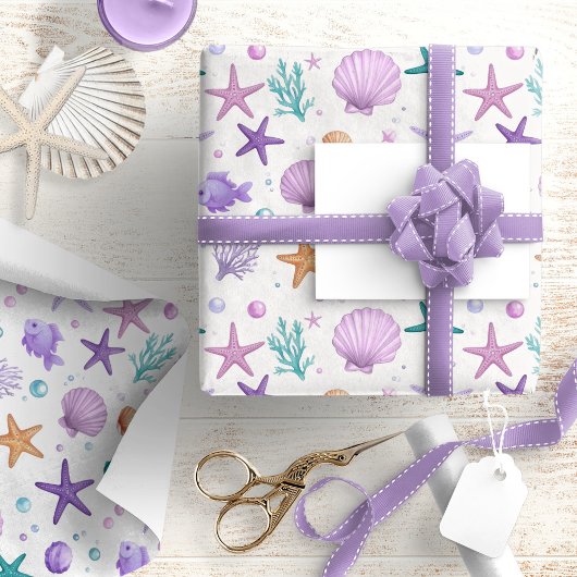 Unter dem Muster des Meereslebens ID1143 Geschenkpapier