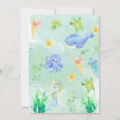 Unter dem Nautical Sea Blue Ahoy ist es ein Junge Einladung (Rückseite)