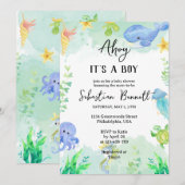 Unter dem Nautical Sea Blue Ahoy ist es ein Junge Einladung (Vorne/Hinten)