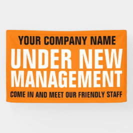 Unter dem neuen Management-Geschäft signieren oran Banner