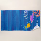 Unter dem Ozean farbenfrohe Wasserfarben Fisch und Strandtuch (Vorderseite)