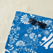 Unter dem Ozeanblau-Muster Monogramm Strandtuch (Beispiel)