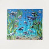 Unter dem Party "Bubbly Sea" befindet sich die Wan Wandteppich (Vorderseite (Horizontal))