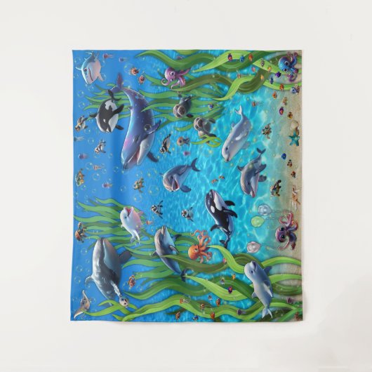 Unter dem Party "Bubbly Sea" befindet sich die Wan Wandteppich (Vorderseite)