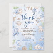 Unter dem Party des Kindergeburtstags Dankeskarte (Vorderseite)