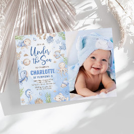 Unter dem Party des Kindergeburtstags Foto Einladung