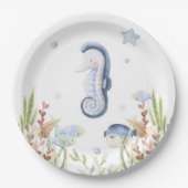 Unter dem Party des Meeres, Meerestiere Pappteller (Vorderseite)