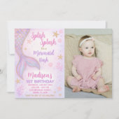 Unter dem Party laden Sie Mädchen mit Foto ein Einladung (Vorderseite)