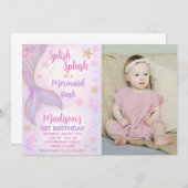 Unter dem Party laden Sie Mädchen mit Foto ein Einladung (Vorne/Hinten)