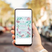 Unter dem Party Mermaid Birthday Einladung