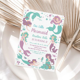 Unter dem Party Mermaid Birthday Einladung