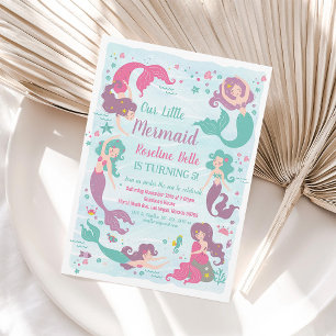 Unter dem Party Mermaid Birthday Einladung