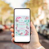 Unter dem Party Mermaid Birthday Einladung