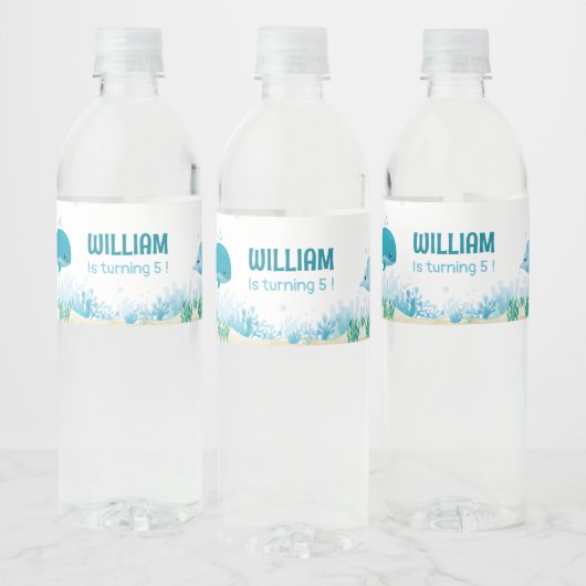 Unter dem Party Ozeantiere Wasserflaschenetikett (Flaschen)
