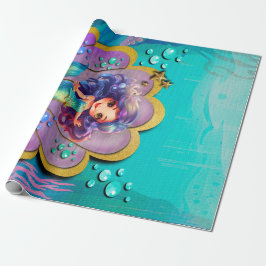 Unter dem Party "Sea & Mermaid Birthday Girl" Geschenkpapier