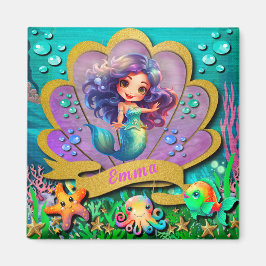 Unter dem Party "Sea & Mermaid Birthday Girl" Magnet