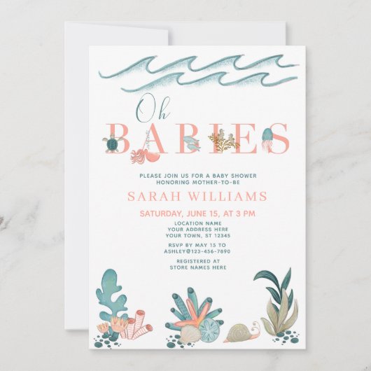 Unter dem QR-Code des Meeres gibt es mehrere Oh Ba Einladung (Vorderseite)