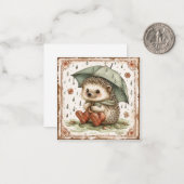 Unter dem Regenschirm: Igel Friends Sweet Mitteilungskarte (Vorderseite/Rückseite Beispiel)