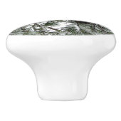 Unter dem schneebedeckten Kiefernwald WinterFoto Keramikknauf (Seitenansicht)