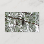 Unter dem schneebedeckten Kiefernwald WinterFoto Visitenkarte (Rückseite)