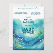 Unter dem Sea Baby Boy Niedliche Aquarellblasen Einladung (Vorderseite)