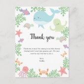Unter dem Sea Baby Duwer Danke Kawaii Pastel Postkarte (Vorderseite)