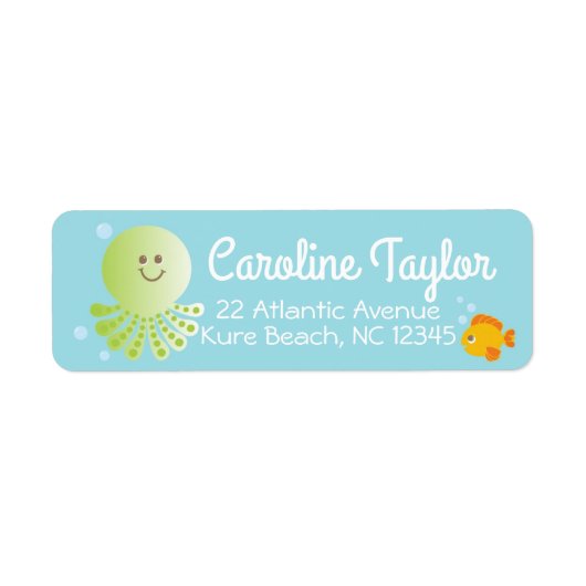 Unter dem Sea Baby Shower Address Label (Vorne)